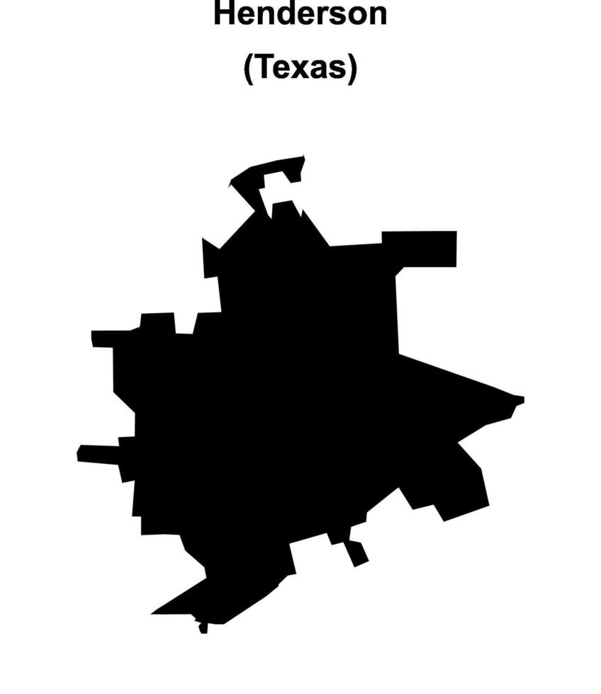 Henderson, Texas blank outline map vector