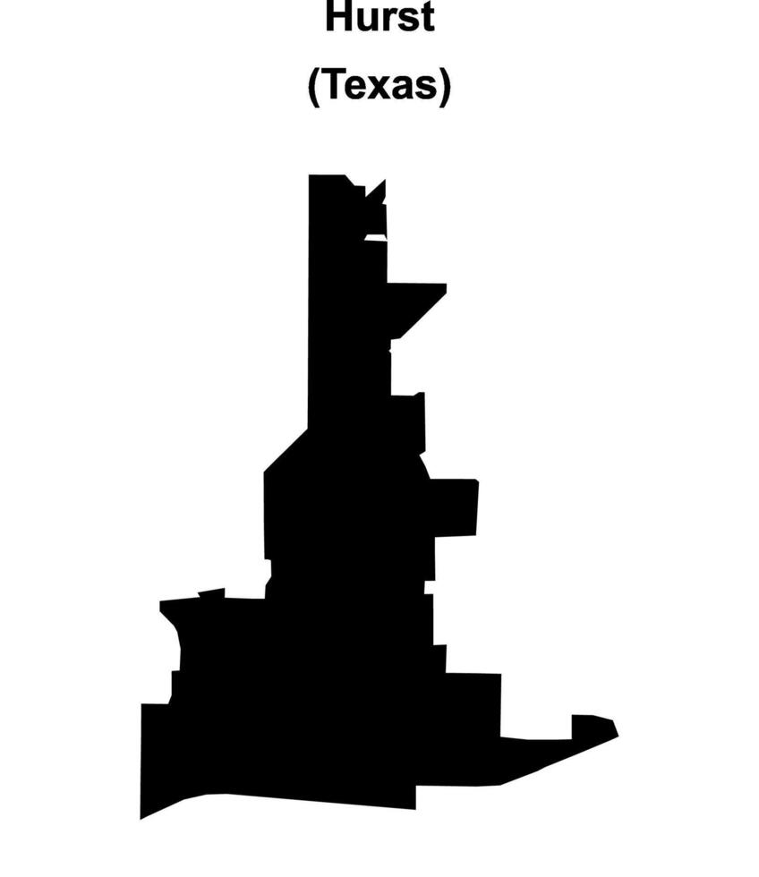 Hurst, Texas blank outline map vector