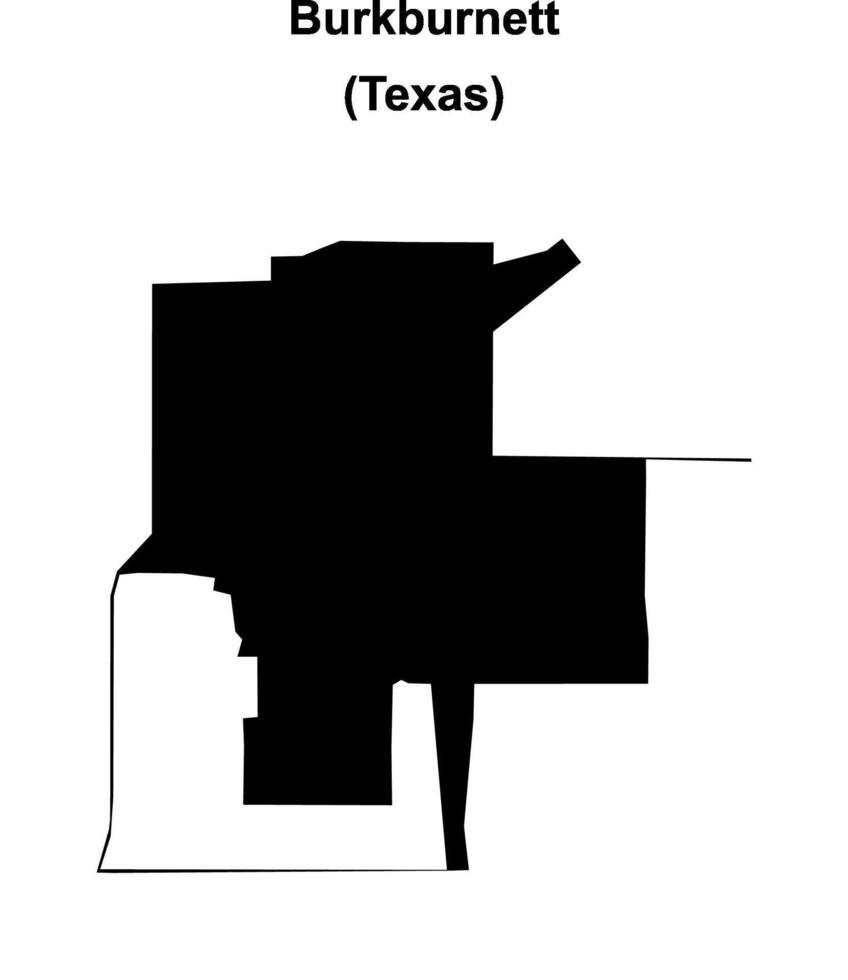 Burkburnett, Texas blank outline map vector
