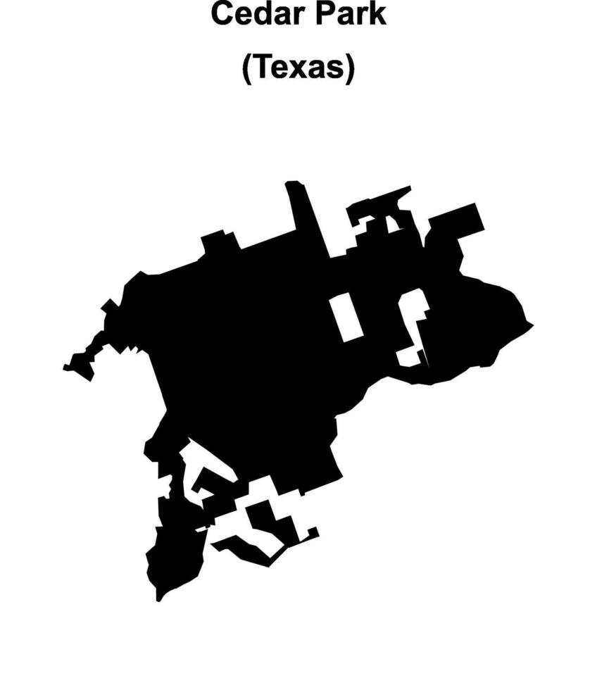 Cedar Park, Texas blank outline map vector