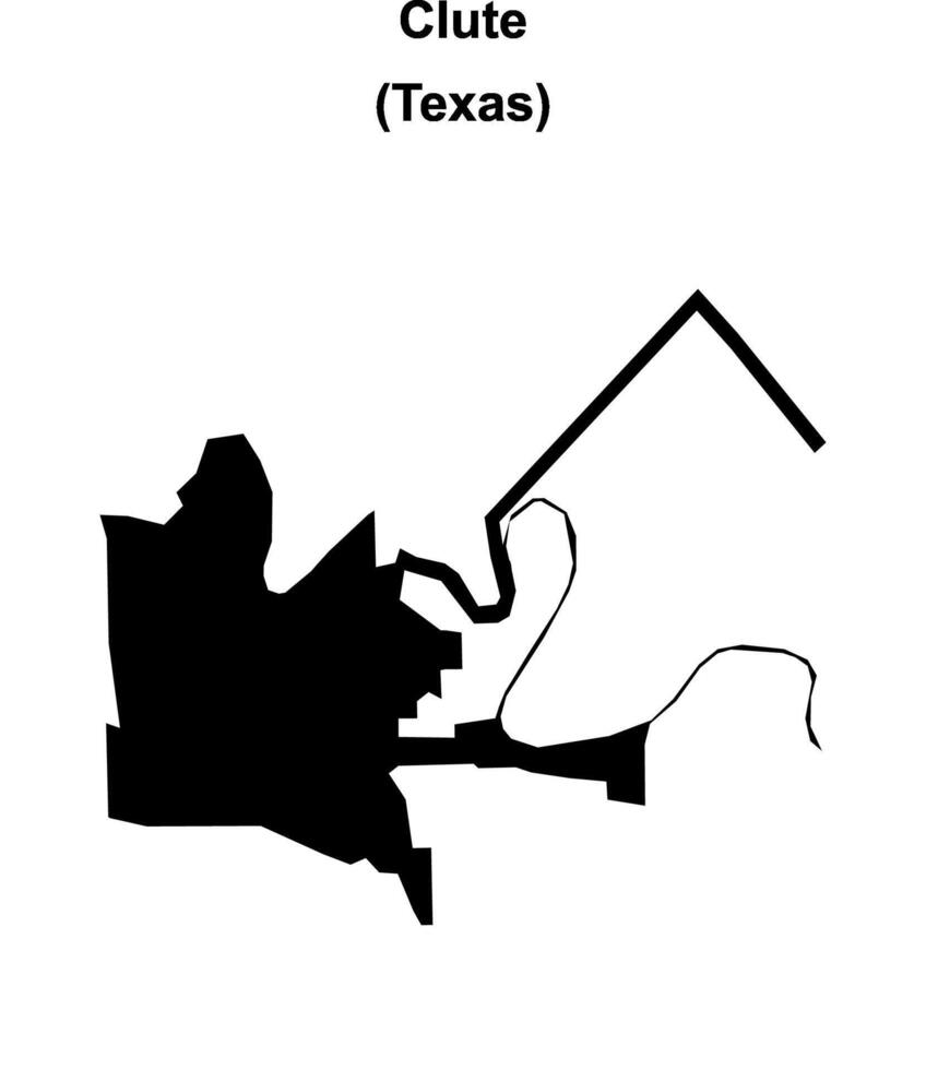 Clute, Texas blank outline map vector