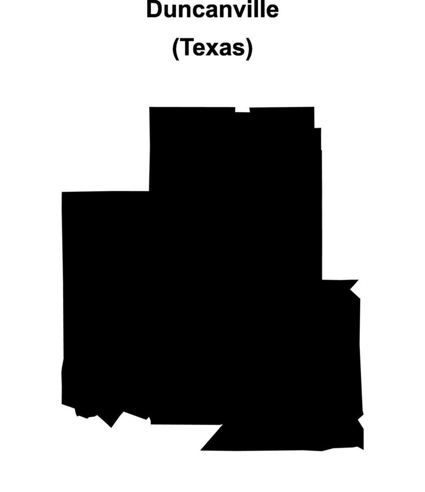 Duncanville, Texas blank outline map vector