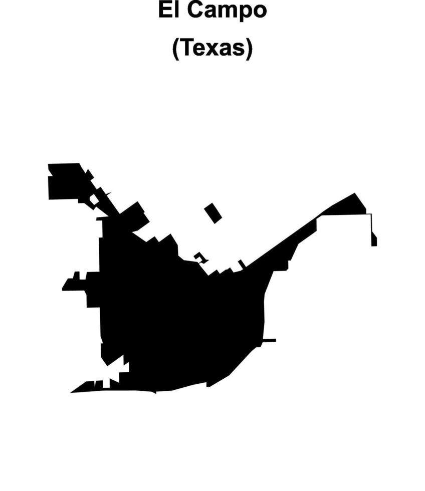 El Campo, Texas blank outline map vector
