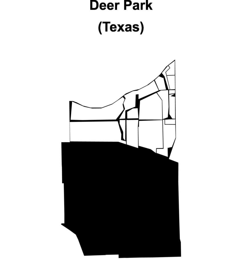 Deer Park, Texas blank outline map vector