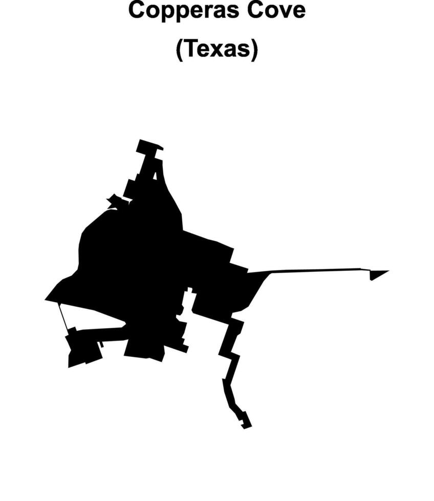 Copperas Cove, Texas blank outline map vector