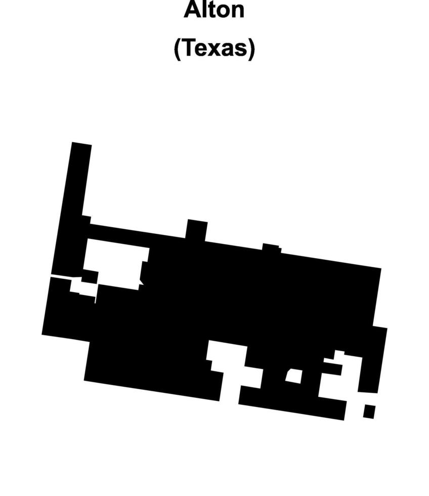 Alton, Texas blank outline map vector