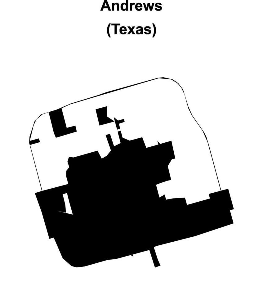 Andrews, Texas blank outline map vector