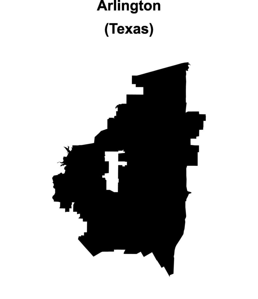 Arlington, Texas blank outline map vector