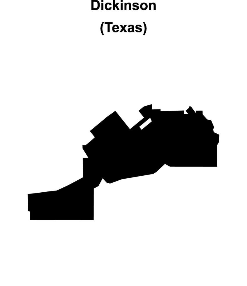 Dickinson, Texas blank outline map vector