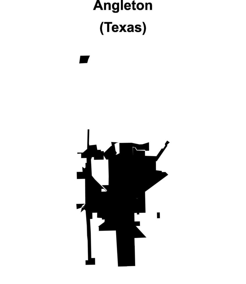 Angleton, Texas blank outline map vector