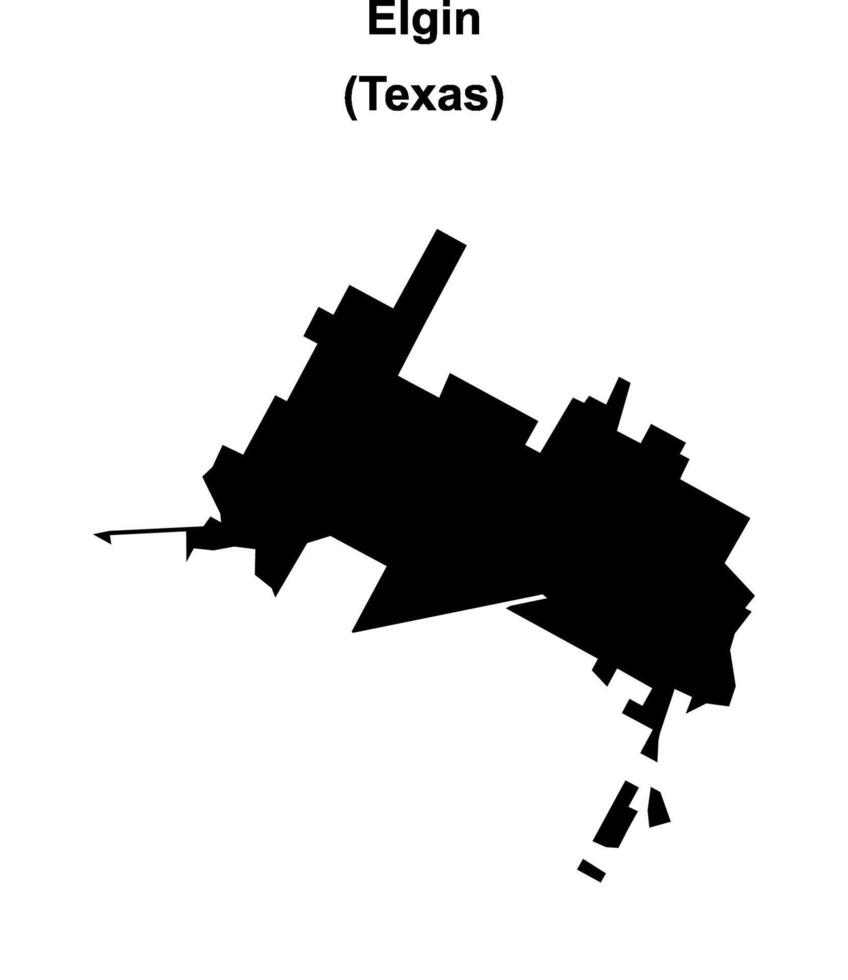 Elgin, Texas blank outline map vector