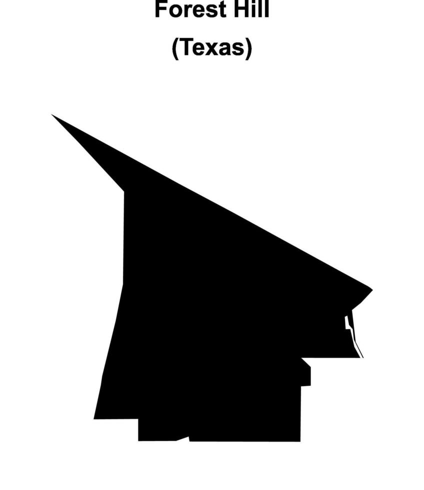 Forest Hill, Texas blank outline map vector
