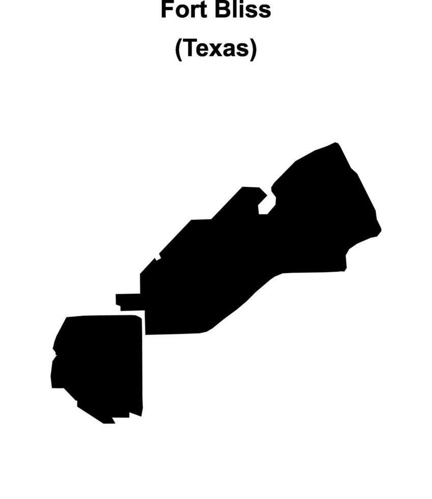 Fort Bliss, Texas blank outline map vector