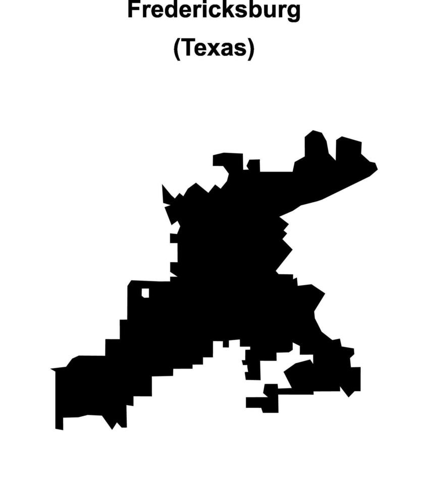 Fredericksburg, Texas blank outline map vector