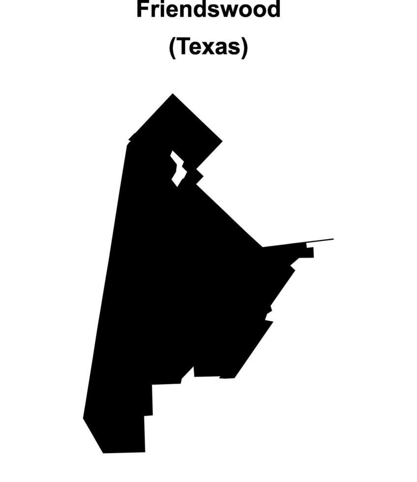 Friendswood, Texas blank outline map vector