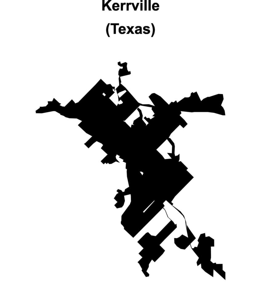 Kerrville, Texas blank outline map vector
