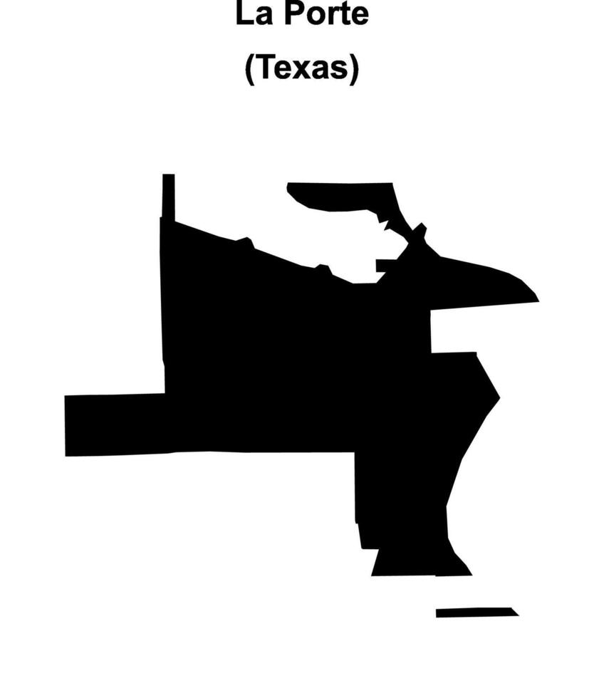 La Porte, Texas blank outline map vector