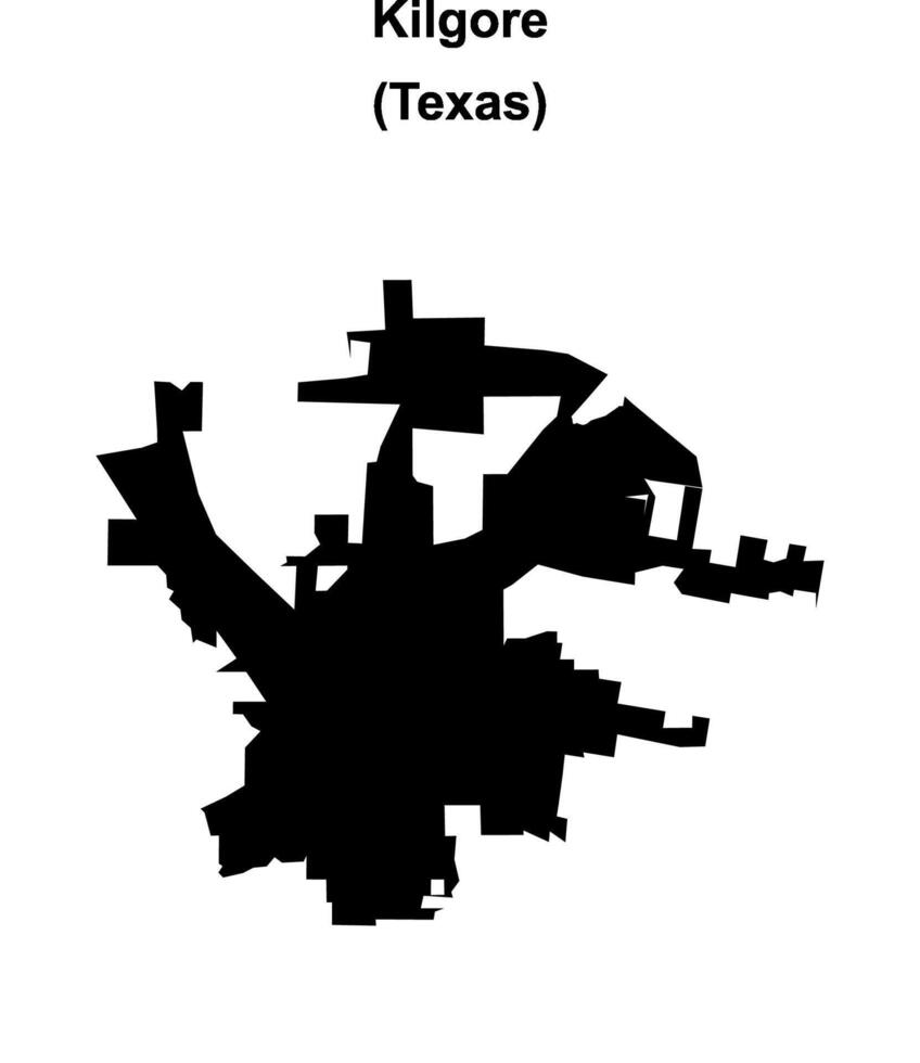 Kilgore, Texas blank outline map vector