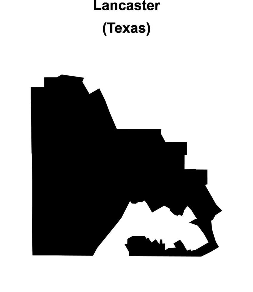 Lancaster, Texas blank outline map vector