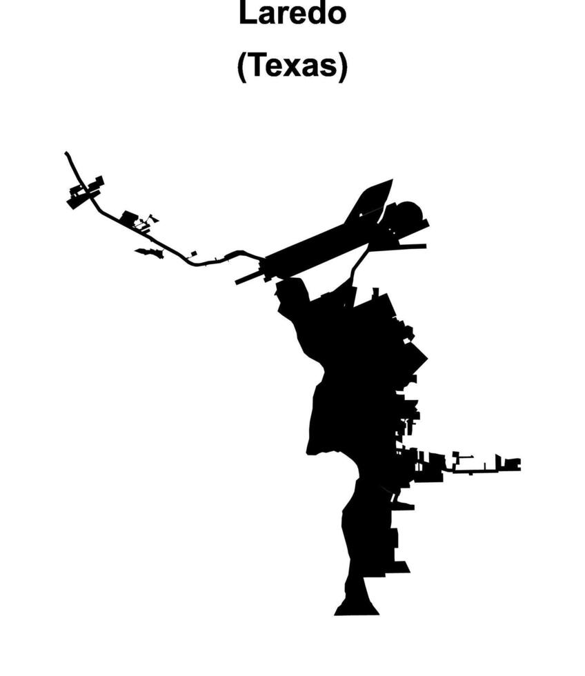 Laredo, Texas blank outline map vector