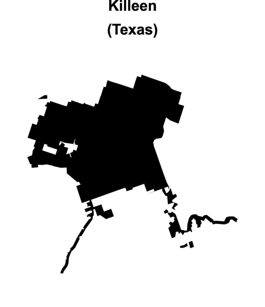 Killeen, Texas blank outline map vector