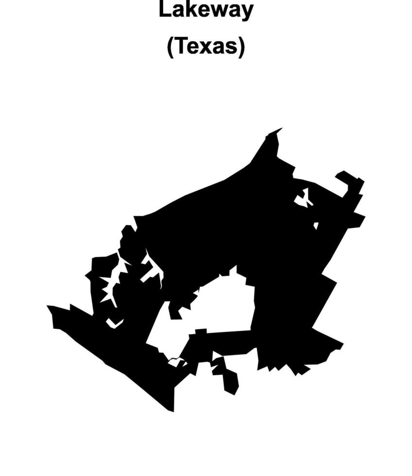 Lakeway, Texas blank outline map vector