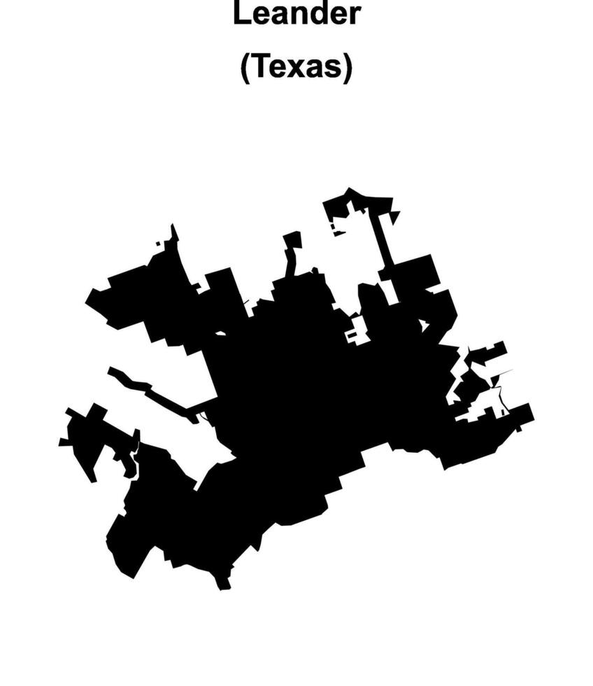 Leander, Texas blank outline map vector