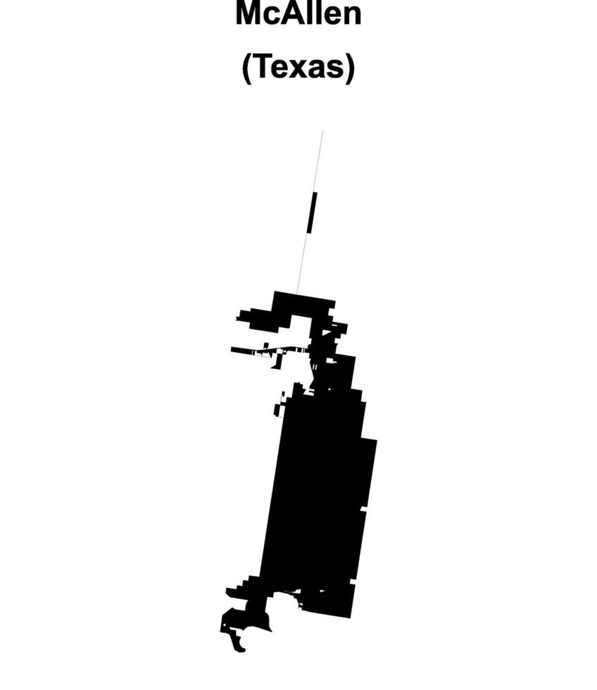 McAllen, Texas blank outline map vector