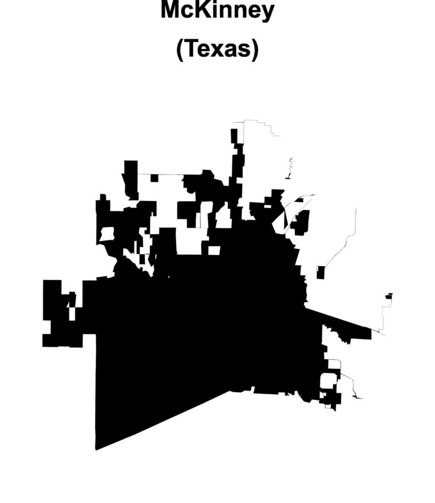 McKinney, Texas blank outline map vector
