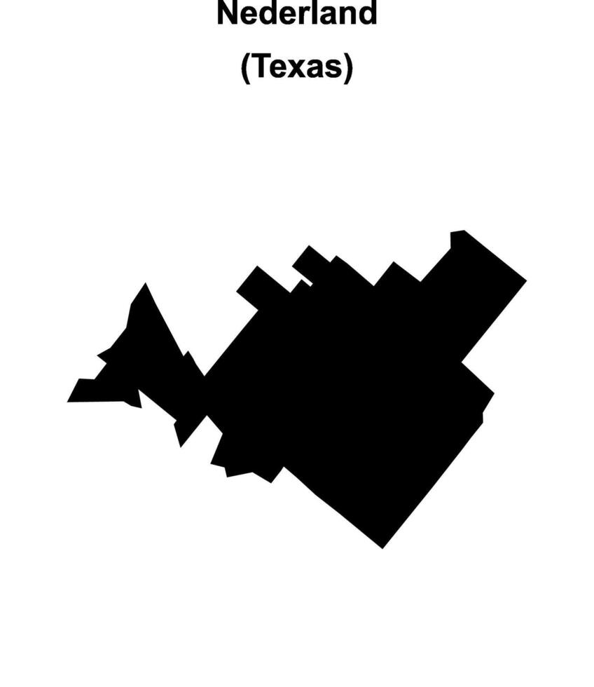 Nederland, Texas blank outline map vector