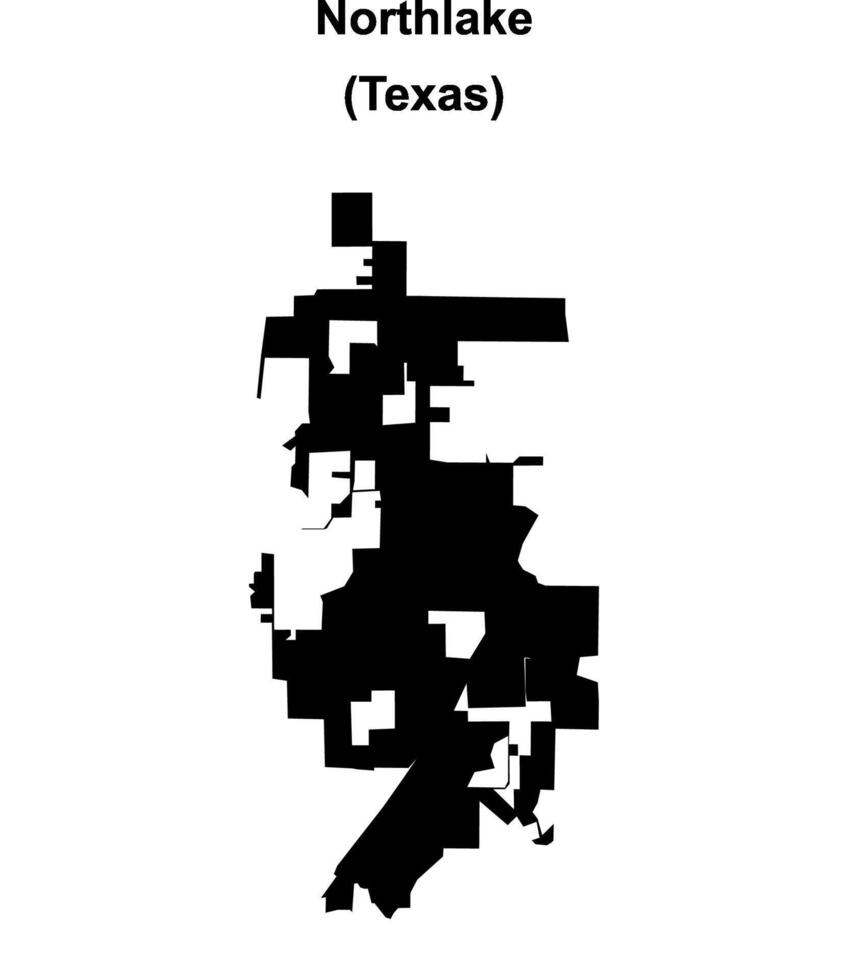Northlake, Texas blank outline map vector