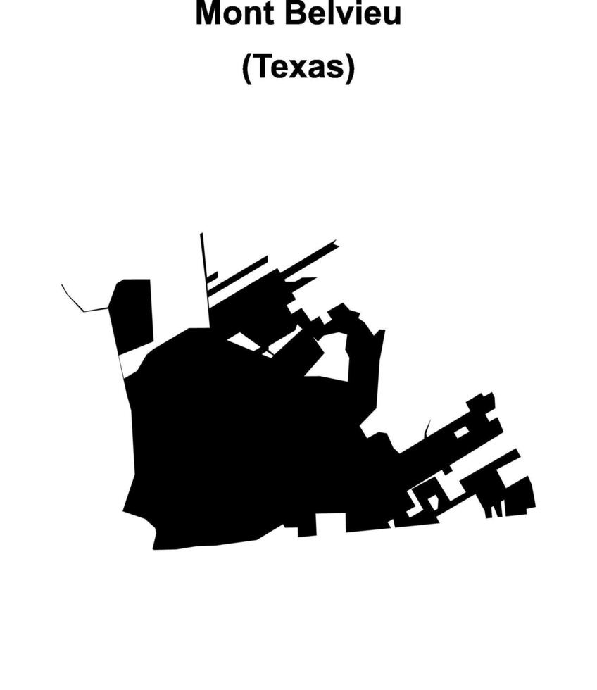 Mont Belvieu, Texas blank outline map vector