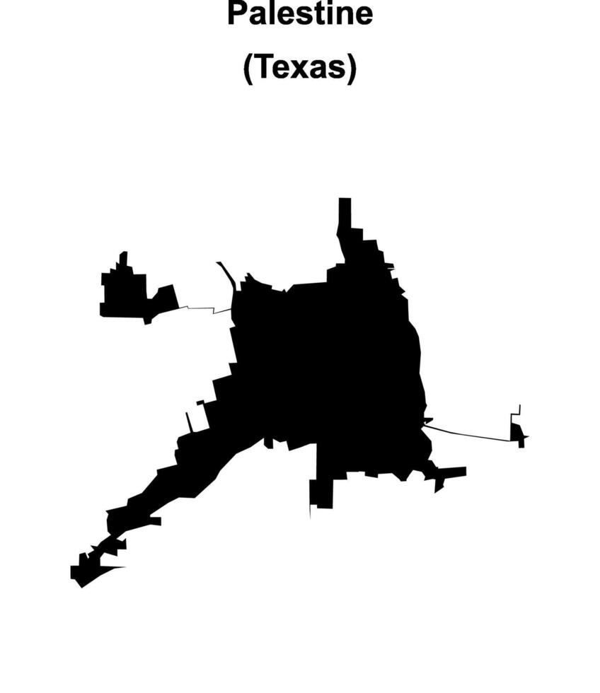Palestine, Texas blank outline map vector
