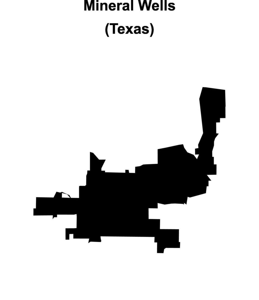 Mineral Wells, Texas blank outline map vector
