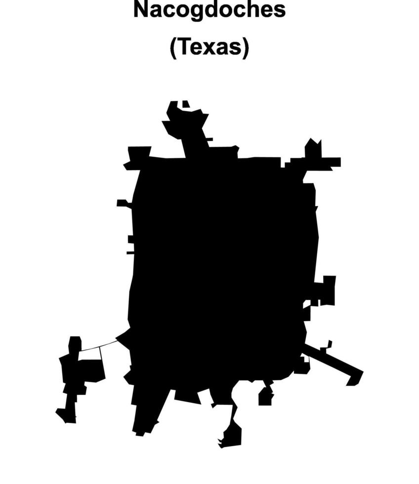 Nacogdoches, Texas blank outline map vector