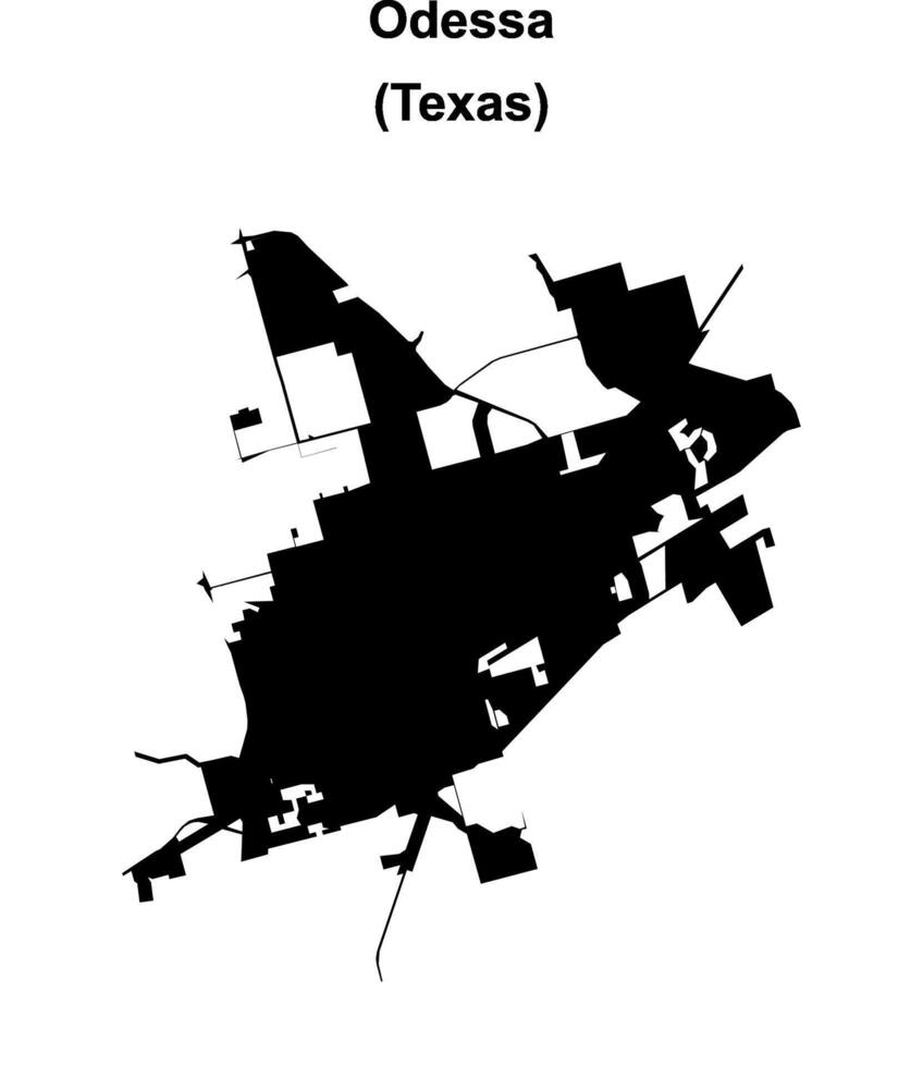 Odessa, Texas blank outline map vector