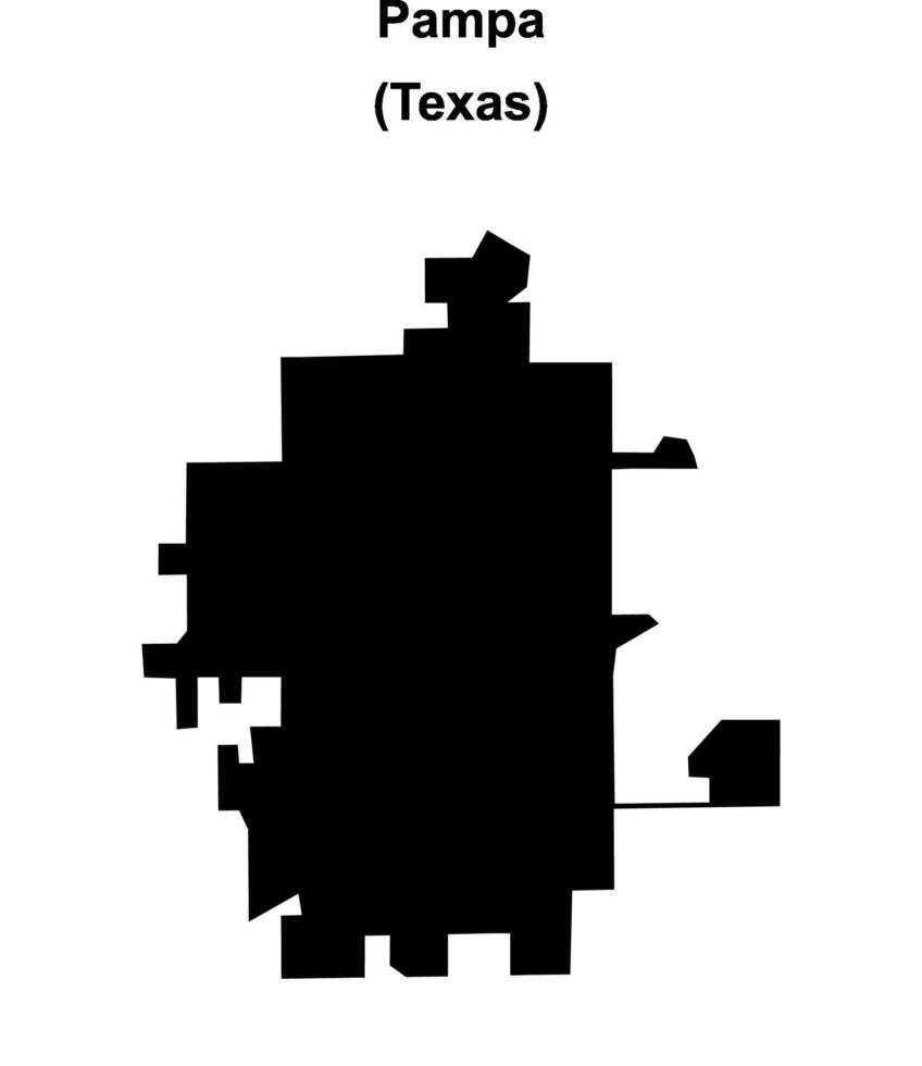 Pampa, Texas blank outline map vector