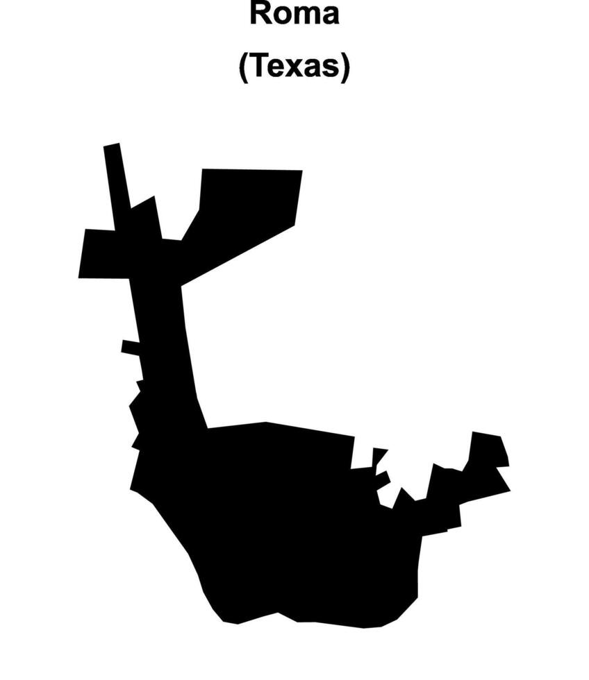 Roma, Texas blank outline map vector