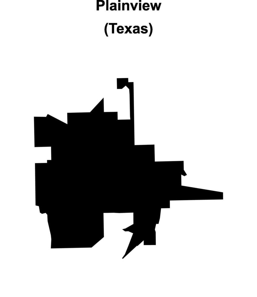 Plainview, Texas blank outline map vector