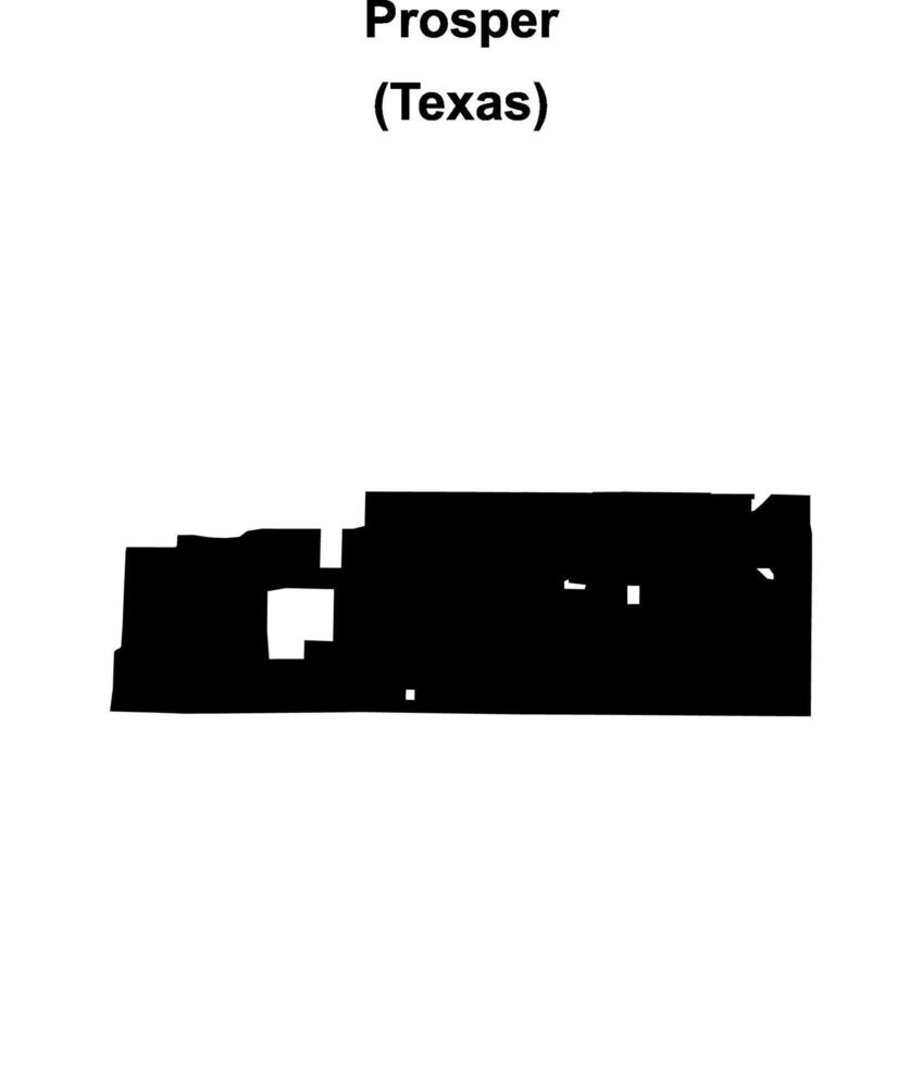 Prosper, Texas blank outline map vector