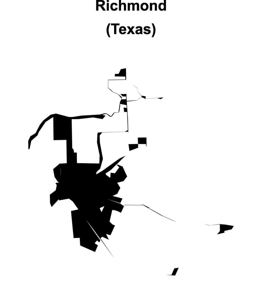 Richmond, Texas blank outline map vector