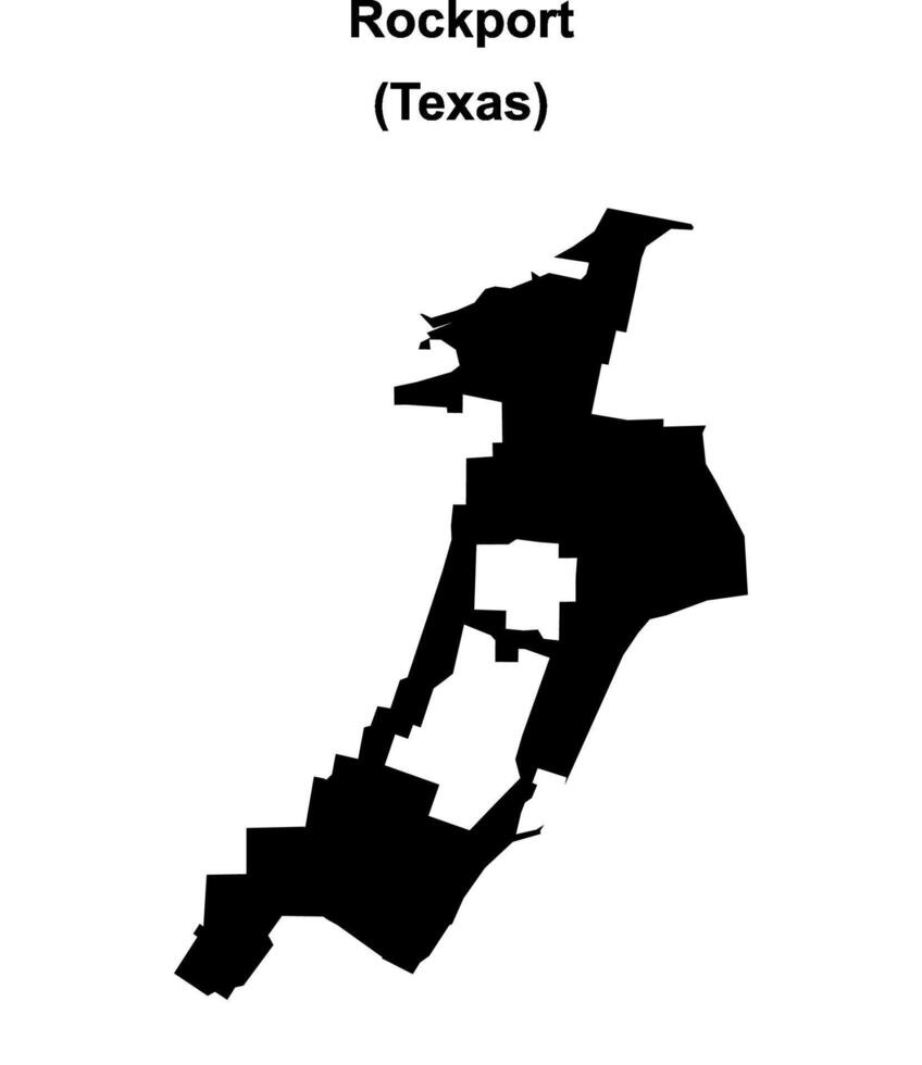 Rockport, Texas blank outline map vector
