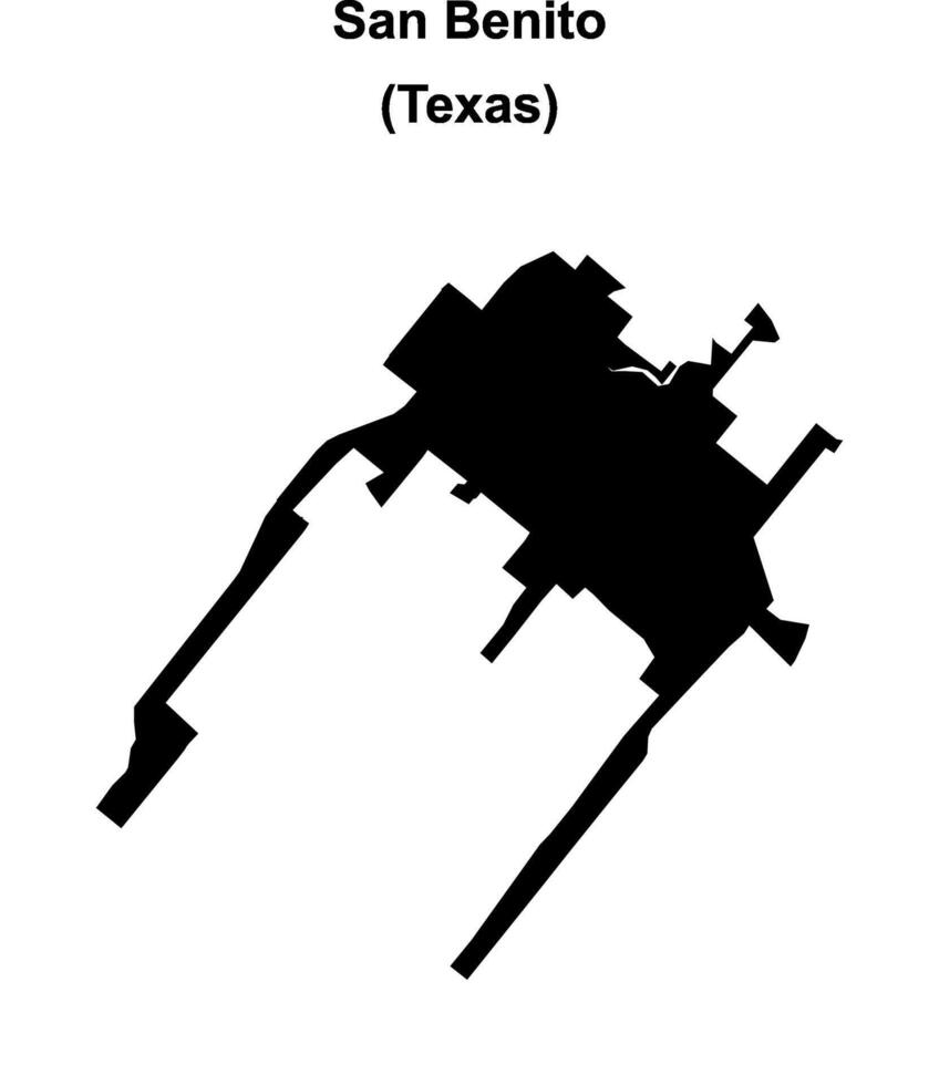 San Benito, Texas blank outline map vector
