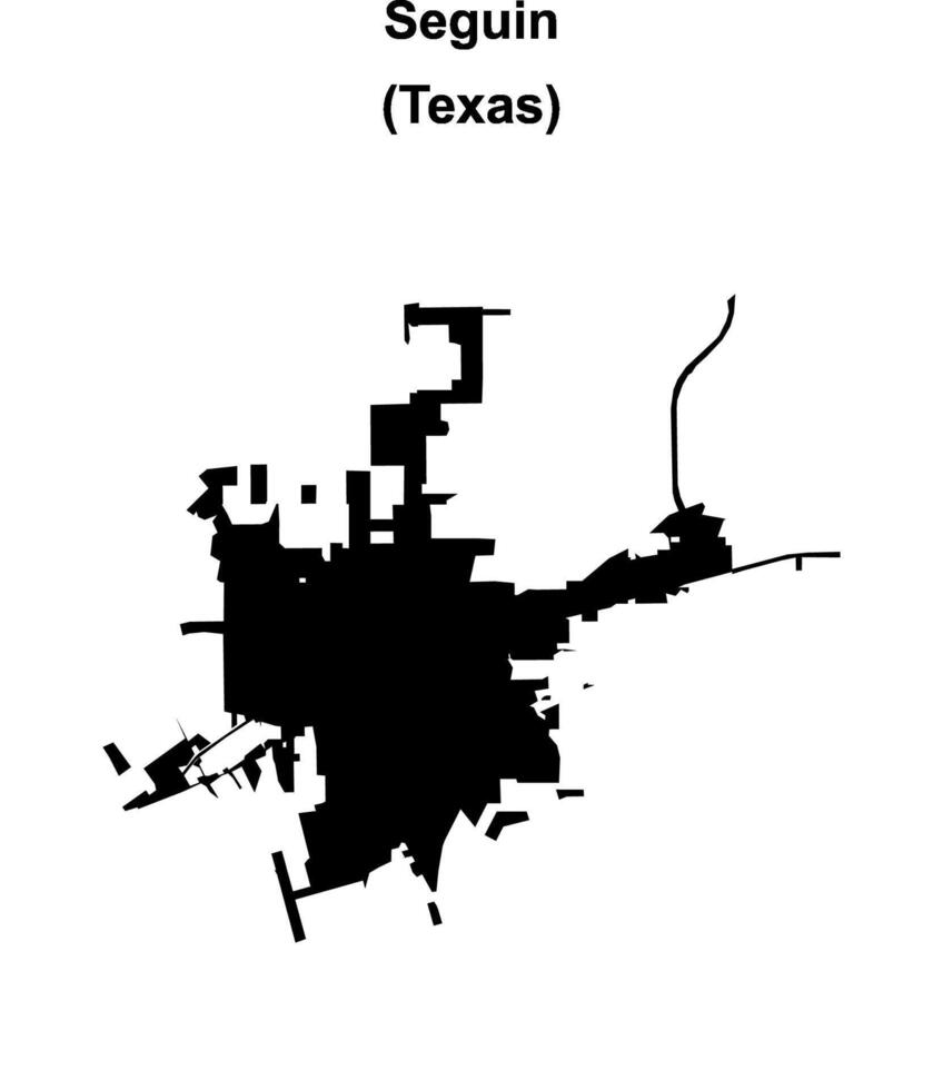 Seguin, Texas blank outline map vector