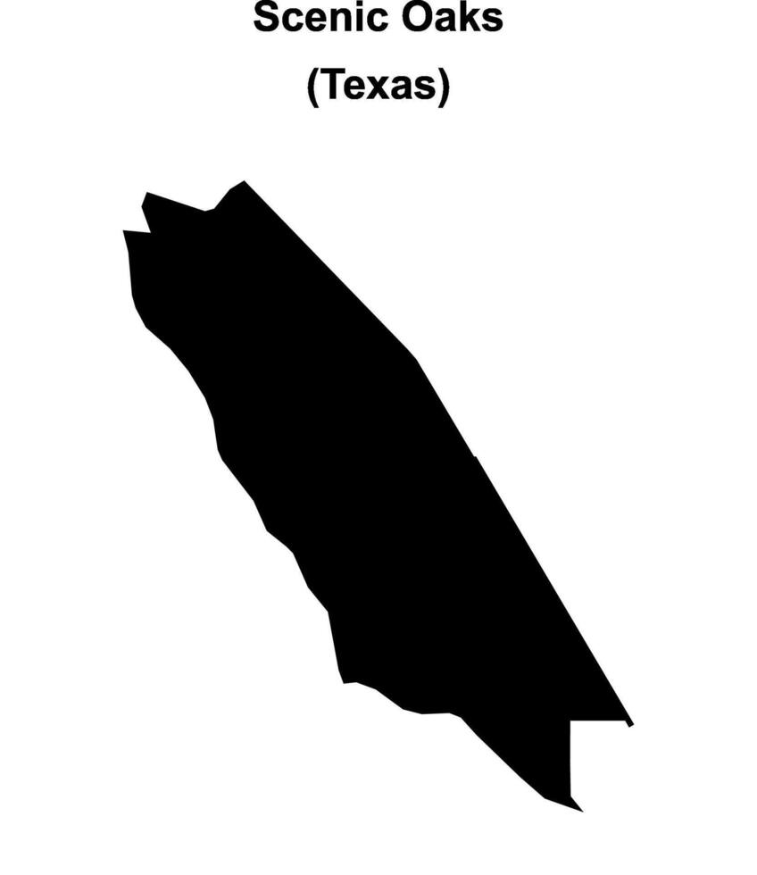 Scenic Oaks, Texas blank outline map vector