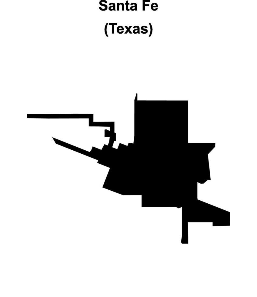Santa Fe, Texas blank outline map vector