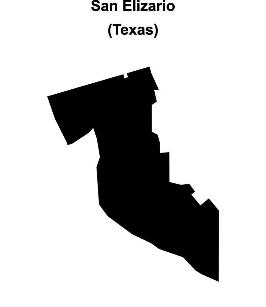San Elizario, Texas blank outline map vector