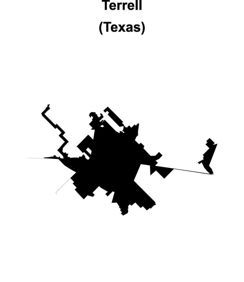 Terrell, Texas blank outline map vector