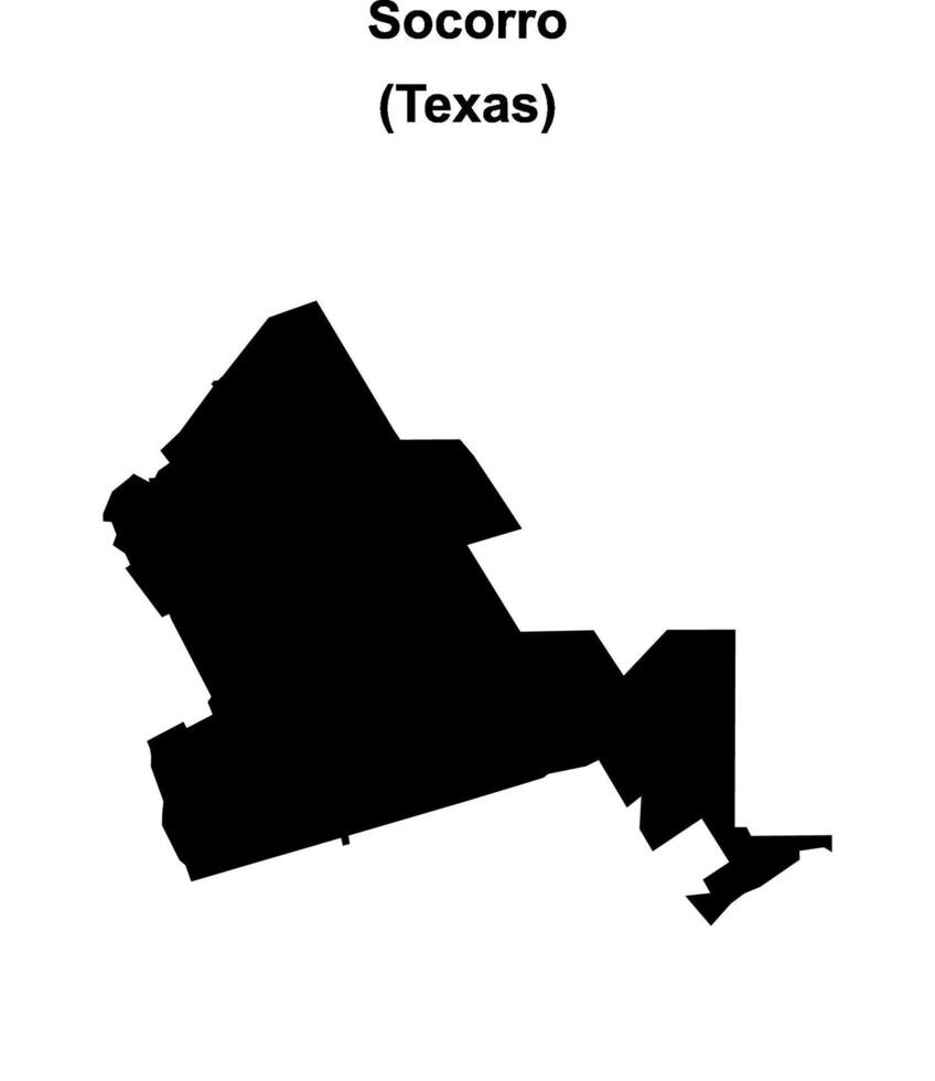 Socorro, Texas blank outline map vector