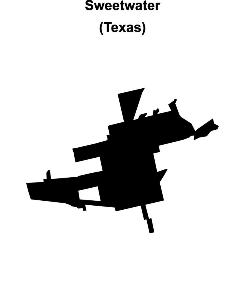 Sweetwater, Texas blank outline map vector